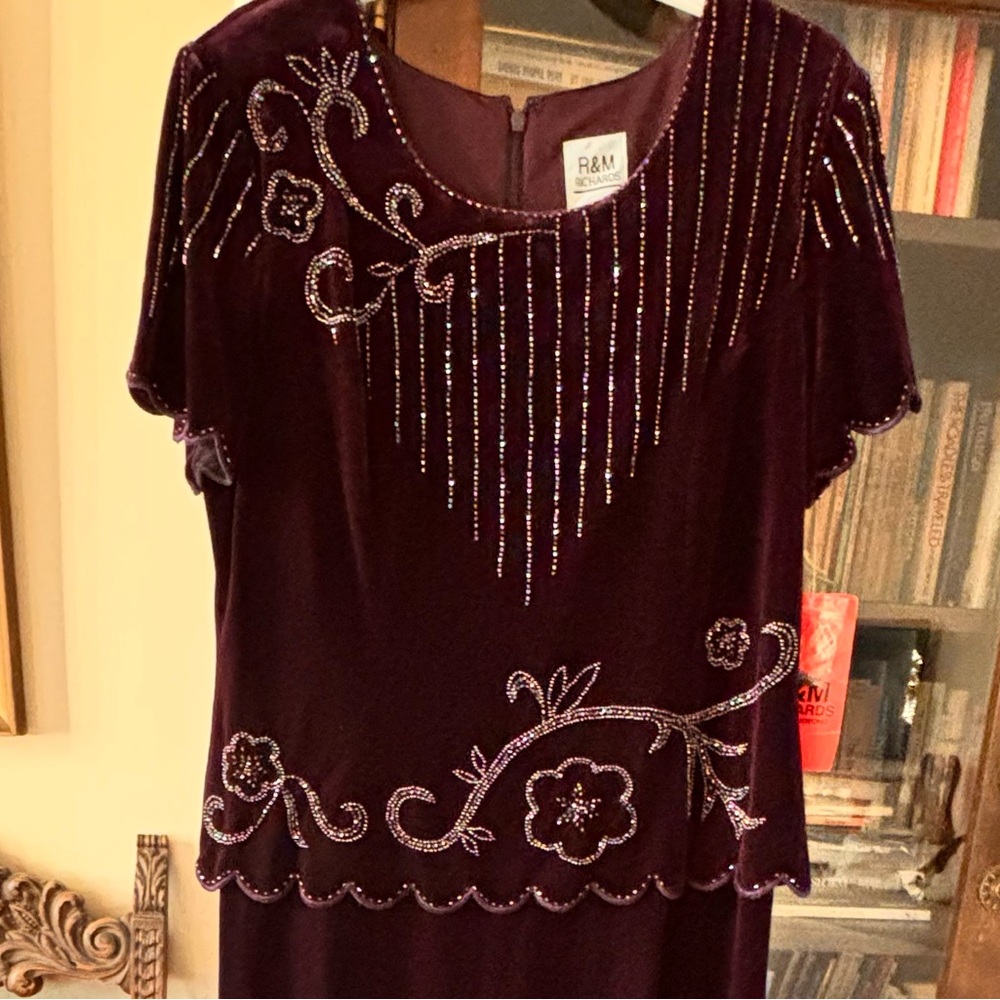R & M Richards Velvet Full length Dress